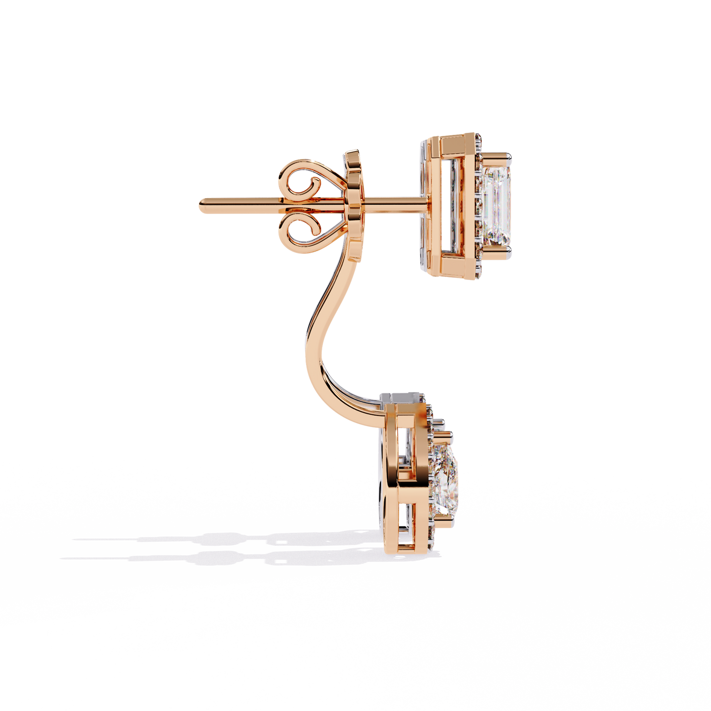 10K Rose Gold Lab Grown Diamond Halo Earrings 2.12 ctw DAE-166