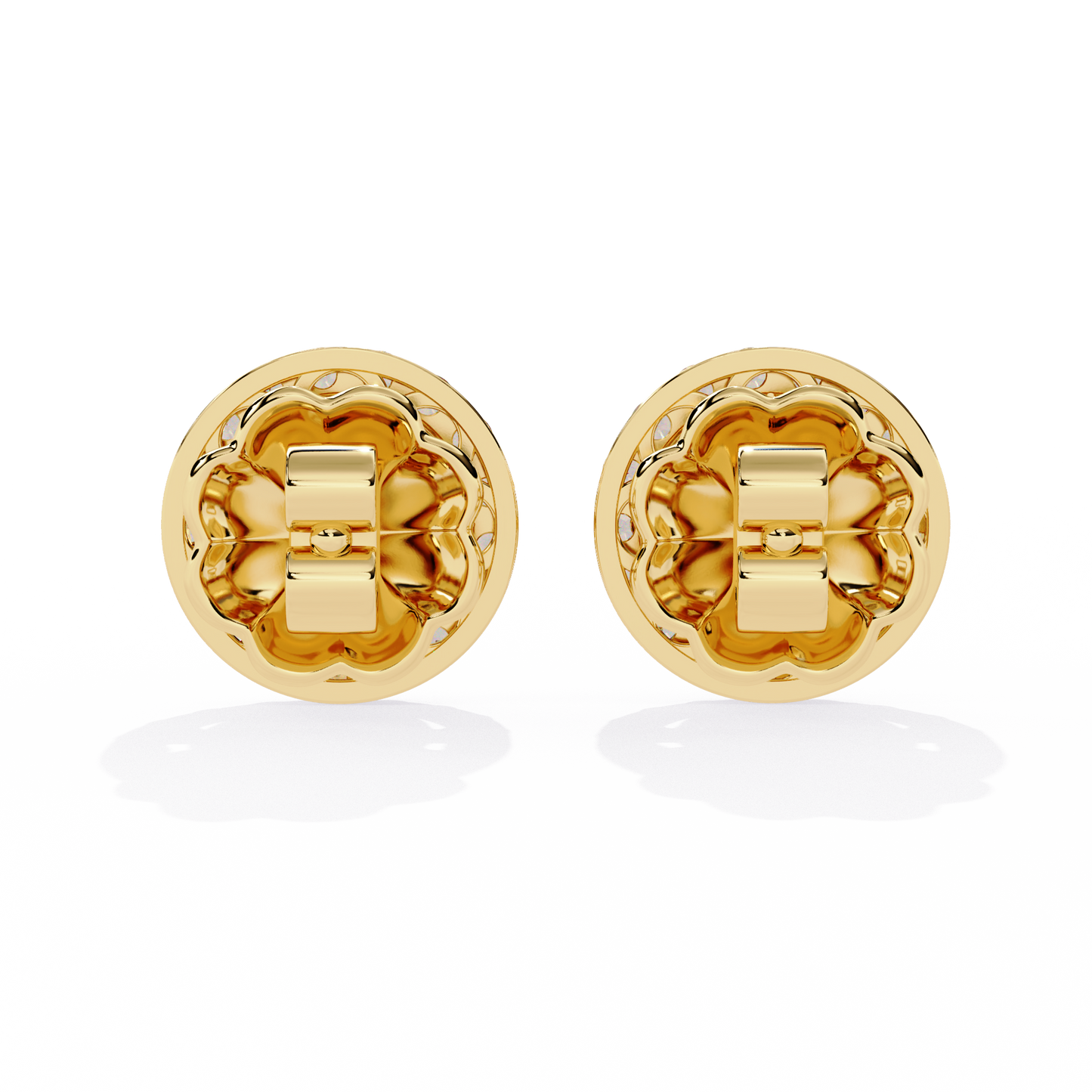 10K Yellow Gold Lab Grown Diamond Halo Earrings 1.50 ctw DAE-149
