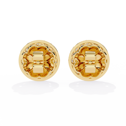 10K Yellow Gold Lab Grown Diamond Halo Earrings 1.50 ctw DAE-149
