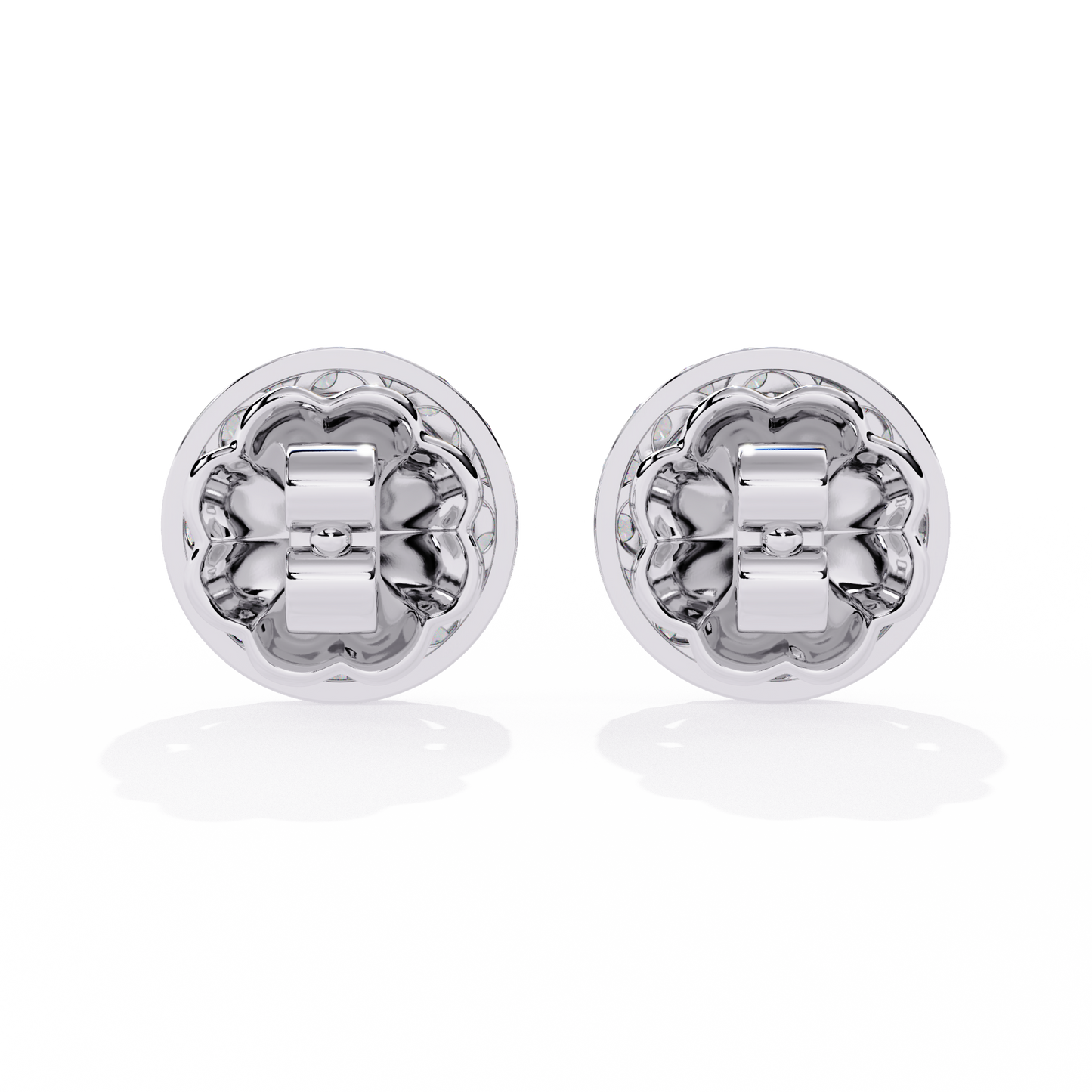 10K White Gold Lab Grown Diamond Halo Earrings 1.50 ctw DAE-149