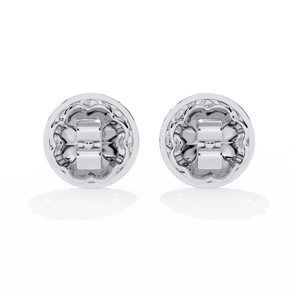 10K White Gold Lab Grown Diamond Halo Earrings 1.50 ctw DAE-149