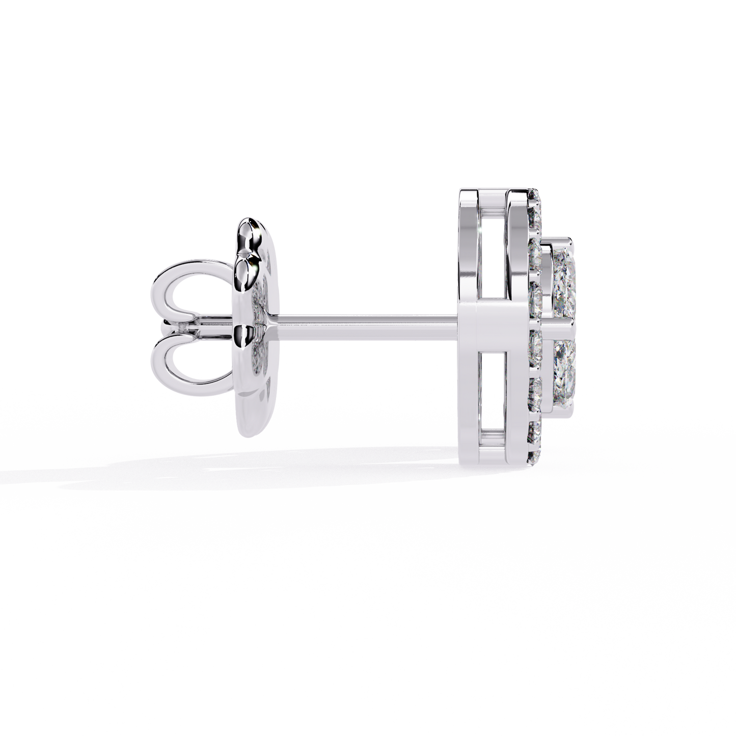 10K White Gold Lab Grown Diamond Halo Earrings 1.50 ctw DAE-149
