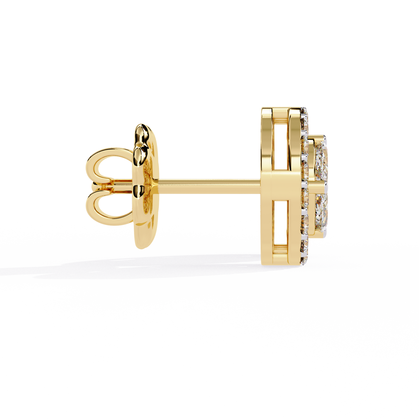 10K Yellow Gold Lab Grown Diamond Halo Earrings 1.50 ctw DAE-149