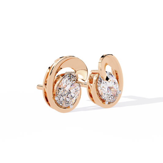 10K Rose Gold Lab Grown Diamond Solitaire Stud Earrings 1.30 ctw DAE-138