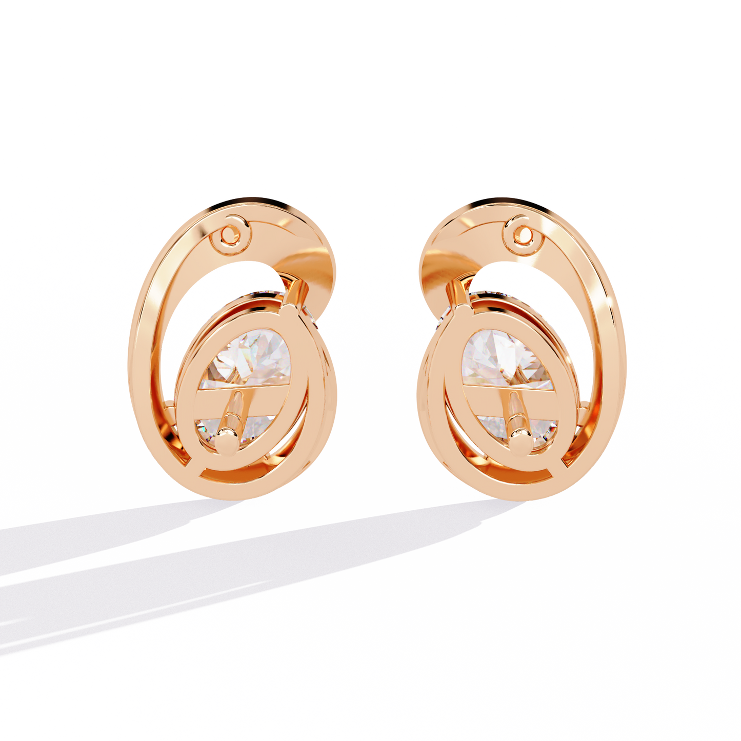 10K Rose Gold Lab Grown Diamond Solitaire Stud Earrings 1.30 ctw DAE-138