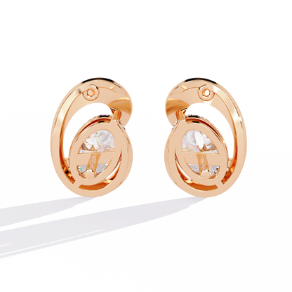 10K Rose Gold Lab Grown Diamond Solitaire Stud Earrings 1.30 ctw DAE-138