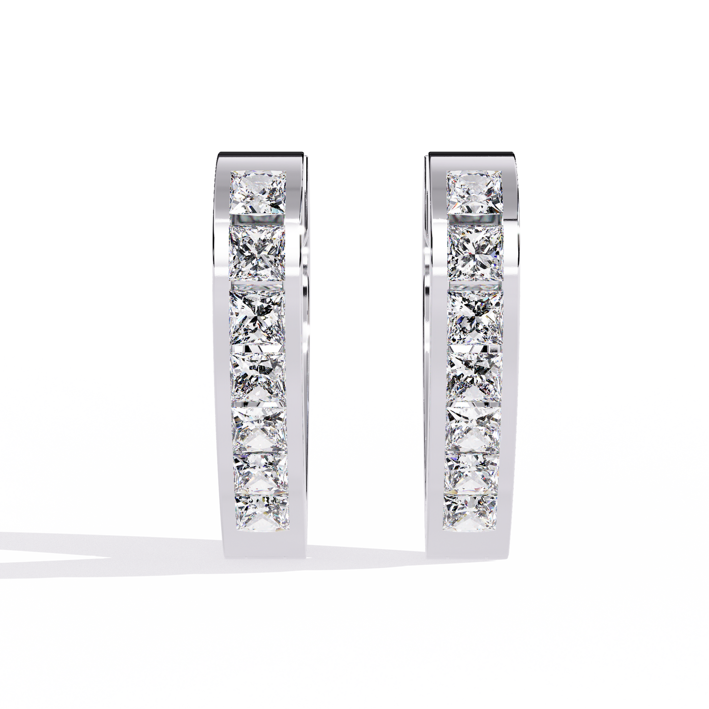 18K White Gold Lab Grown Diamond Hoop Earrings 0.83 ctw DAE-155