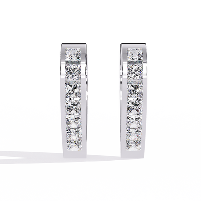 18K White Gold Lab Grown Diamond Hoop Earrings 0.83 ctw DAE-155