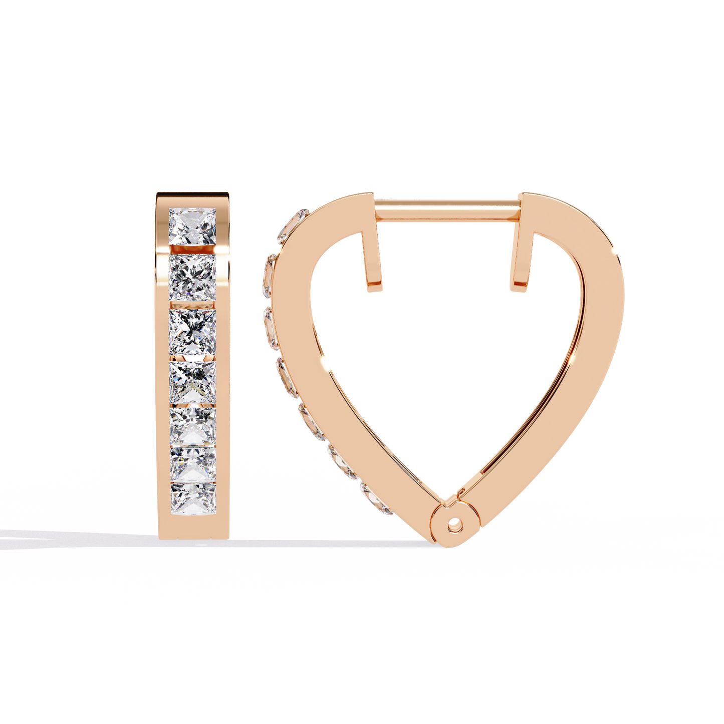 10K Rose Gold Lab Grown Diamond Hoop Earrings 0.83 ctw DAE-155