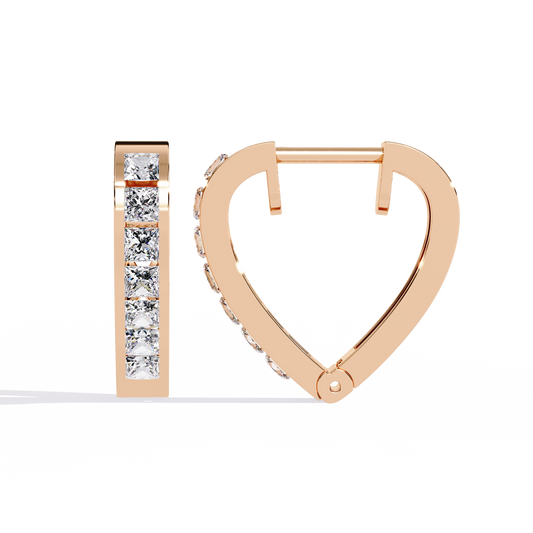10K Rose Gold Lab Grown Diamond Hoop Earrings 0.83 ctw DAE-155