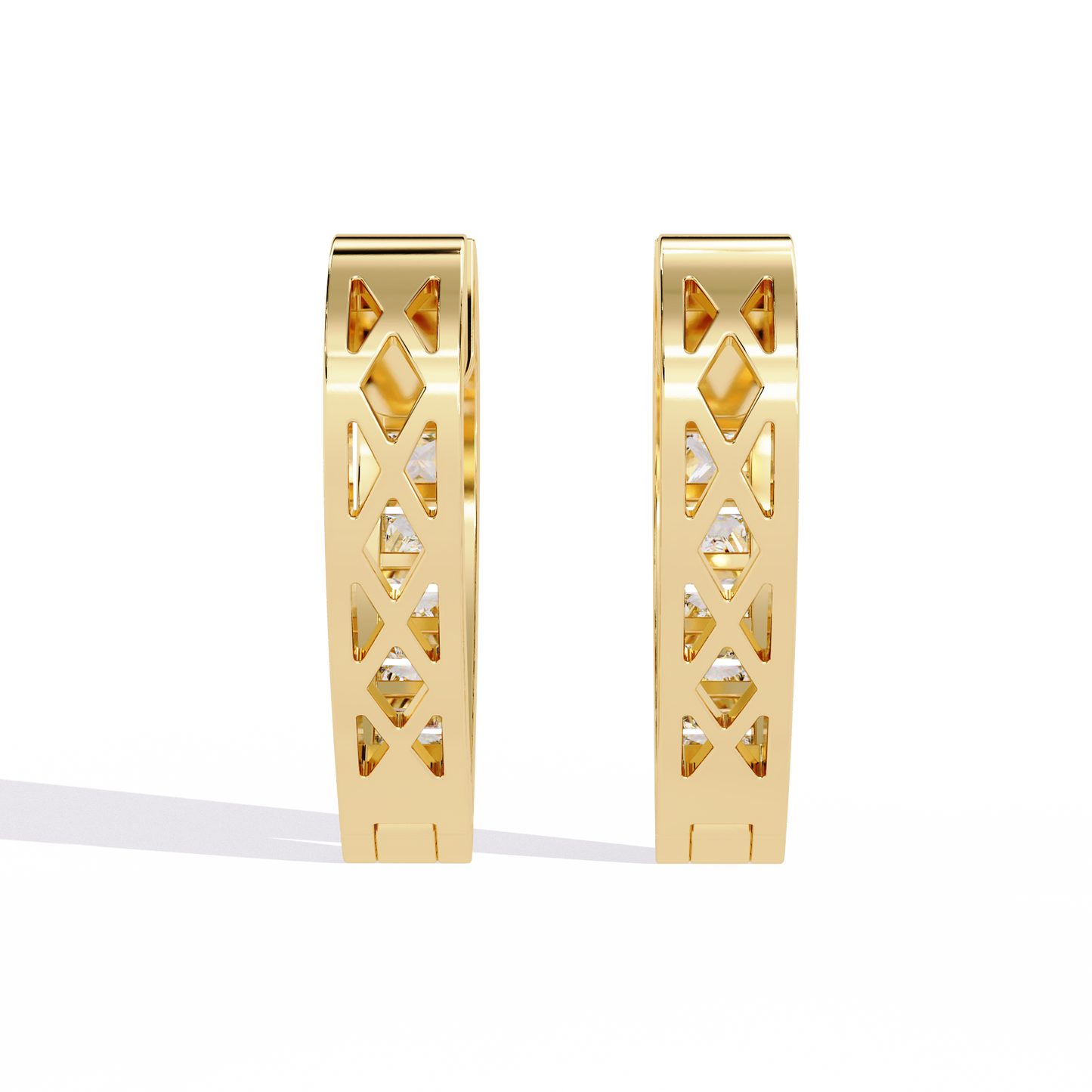 14K Yellow Gold Lab Grown Diamond Hoop Earrings 0.83 ctw DAE-155