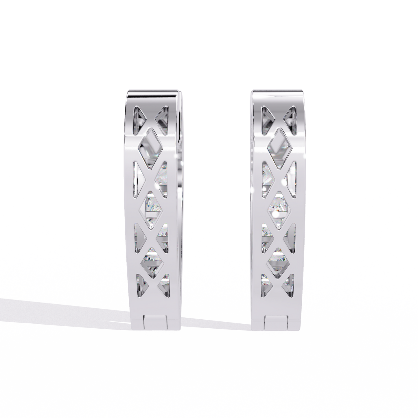 18K White Gold Lab Grown Diamond Hoop Earrings 0.83 ctw DAE-155
