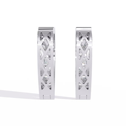 18K White Gold Lab Grown Diamond Hoop Earrings 0.83 ctw DAE-155
