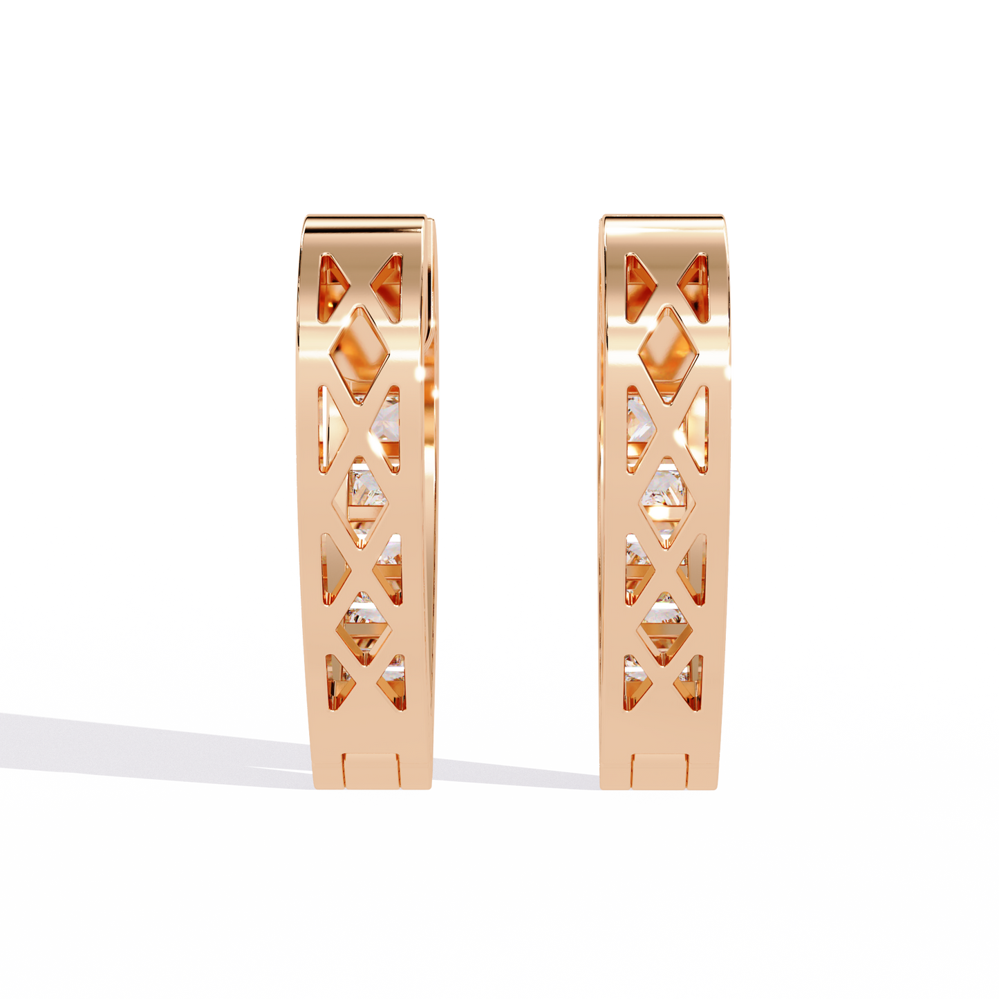 10K Rose Gold Lab Grown Diamond Hoop Earrings 0.83 ctw DAE-155