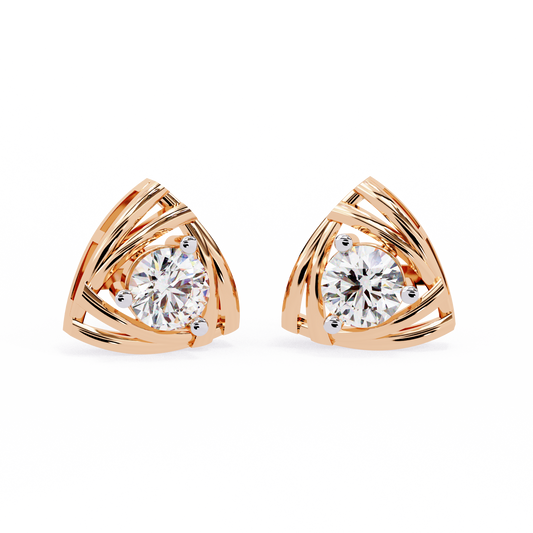 10K Rose Gold Lab Grown Diamond Solitaire Stud Earrings 0.64 ctw DAE-137