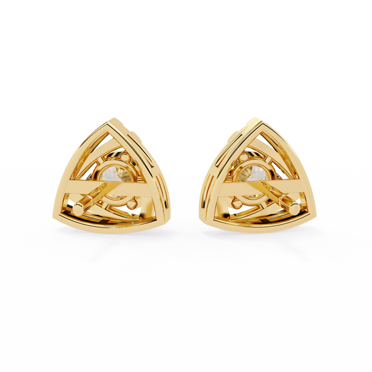 18K Yellow Gold Lab Grown Diamond Solitaire Stud Earrings 0.64 ctw DAE-137