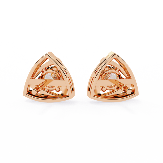 18K Rose Gold Lab Grown Diamond Solitaire Stud Earrings 0.64 ctw DAE-137