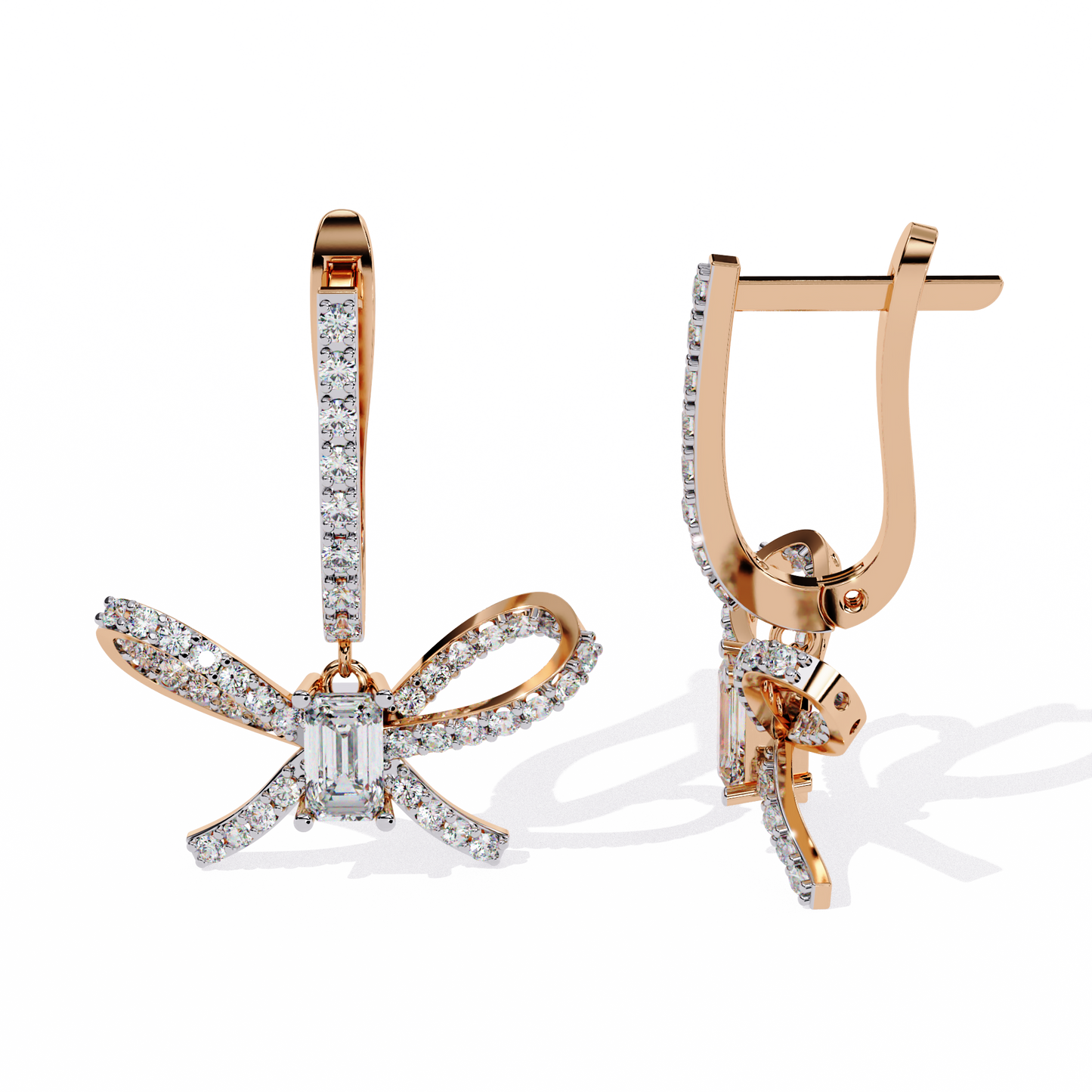 10K Rose Gold Lab Grown Diamond Drop Earrings 1.18 ctw DAE-154