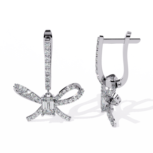 18K White Gold Lab Grown Diamond Drop Earrings 1.18 ctw DAE-154