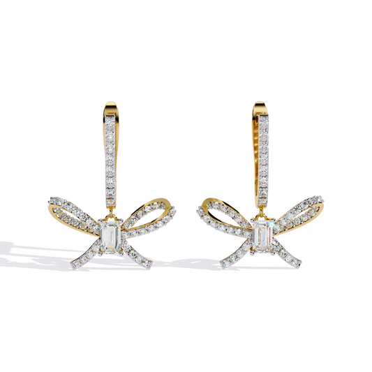 14K Yellow Gold Lab Grown Diamond Drop Earrings 1.18 ctw DAE-154