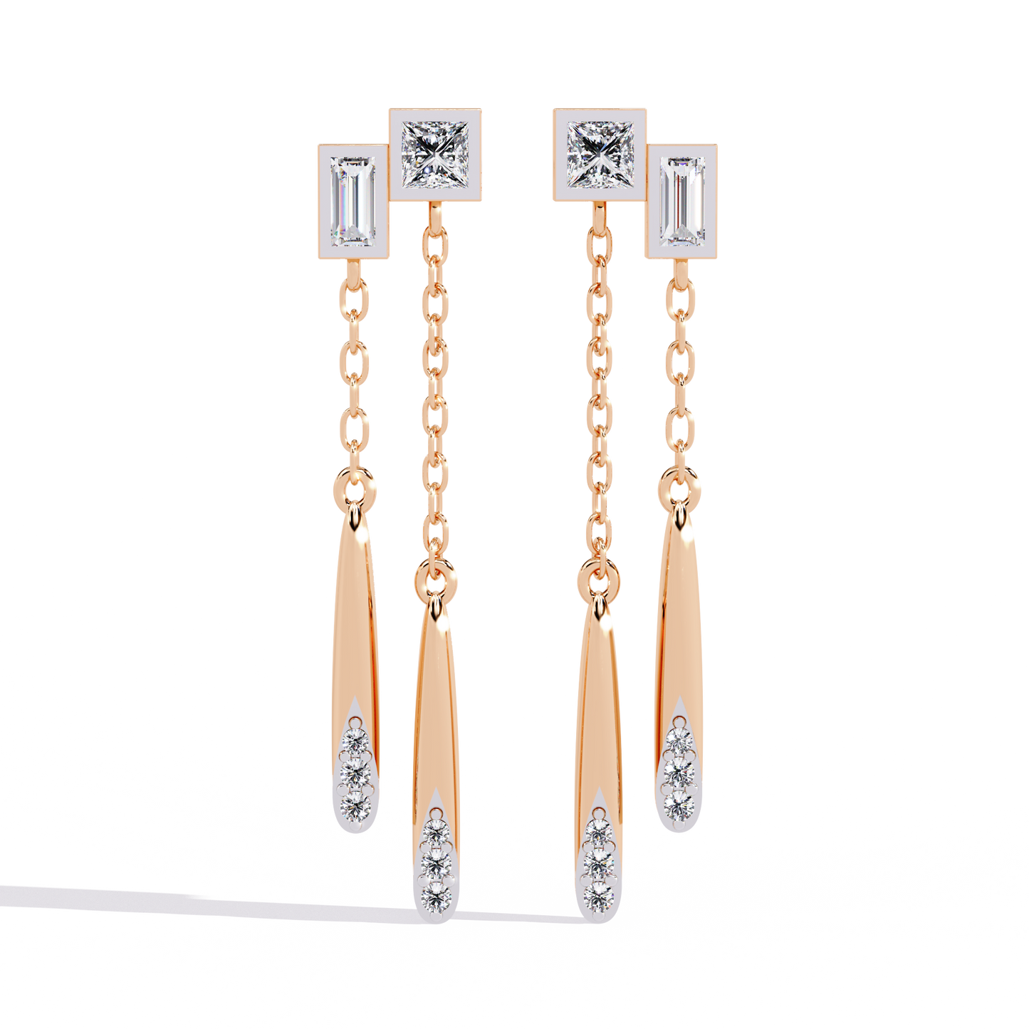 10K Rose Gold Lab Grown Diamond Drop Earrings 0.67 ctw DAE-165