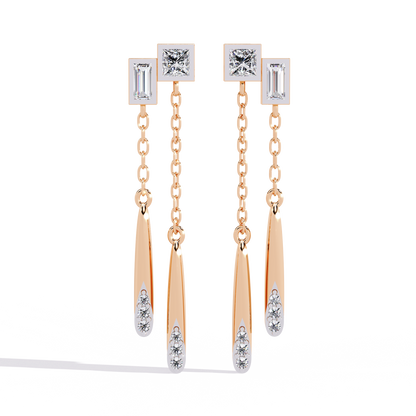 10K Rose Gold Lab Grown Diamond Drop Earrings 0.67 ctw DAE-165