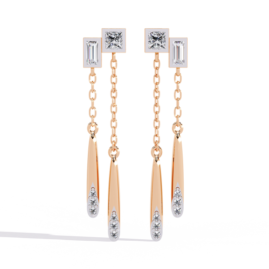 10K Rose Gold Lab Grown Diamond Drop Earrings 0.67 ctw DAE-165