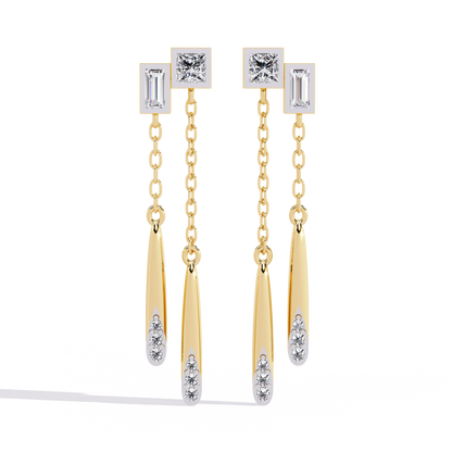 10K Yellow Gold Lab Grown Diamond Drop Earrings 0.67 ctw DAE-165