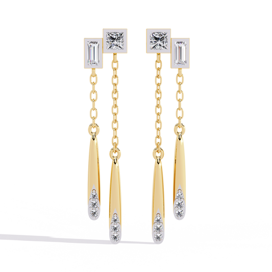 10K Yellow Gold Lab Grown Diamond Drop Earrings 0.67 ctw DAE-165