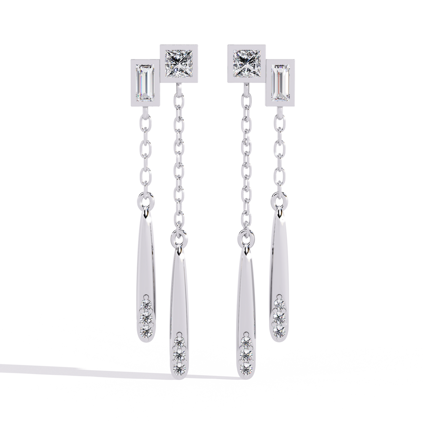 10K White Gold Lab Grown Diamond Drop Earrings 0.67 ctw DAE-165