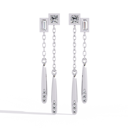 10K White Gold Lab Grown Diamond Drop Earrings 0.67 ctw DAE-165