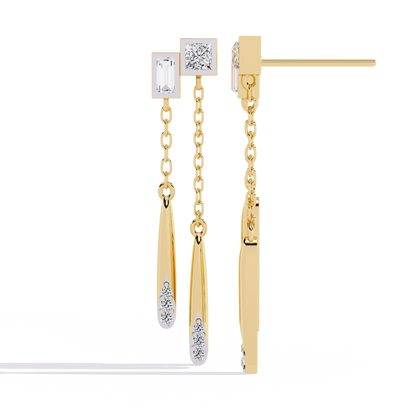 10K Yellow Gold Lab Grown Diamond Drop Earrings 0.67 ctw DAE-165