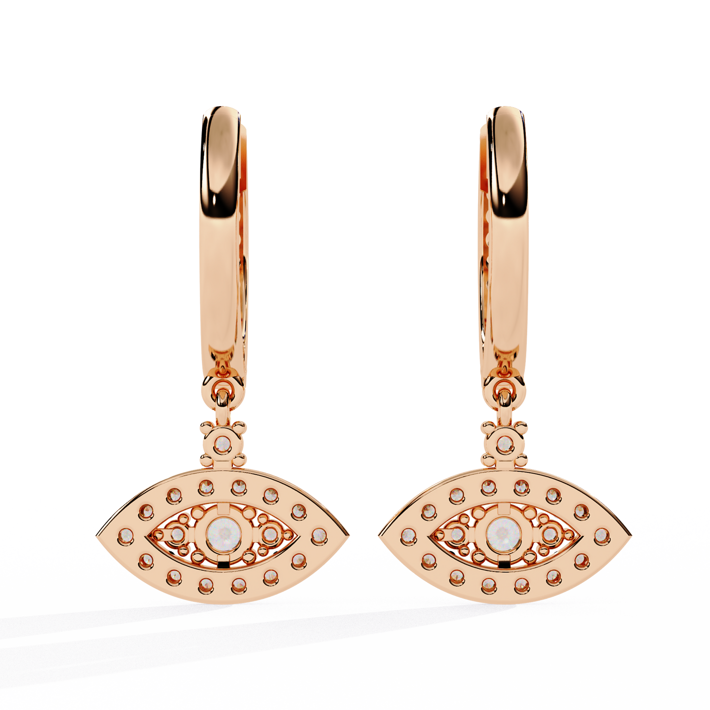 10K Rose Gold Lab Grown Diamond Drop Earrings 0.49 ctw DAE-153