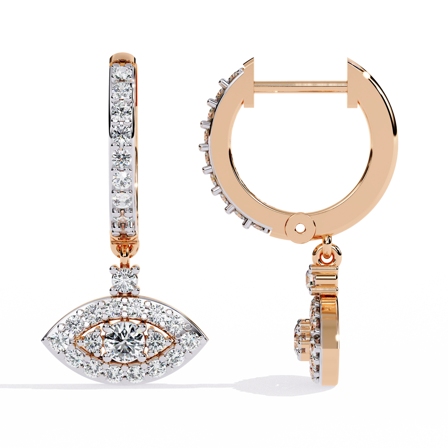 10K Rose Gold Lab Grown Diamond Drop Earrings 0.49 ctw DAE-153