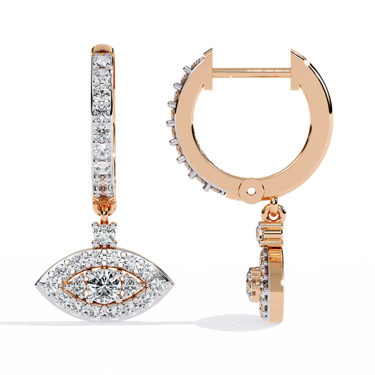 10K Rose Gold Lab Grown Diamond Drop Earrings 0.49 ctw DAE-153