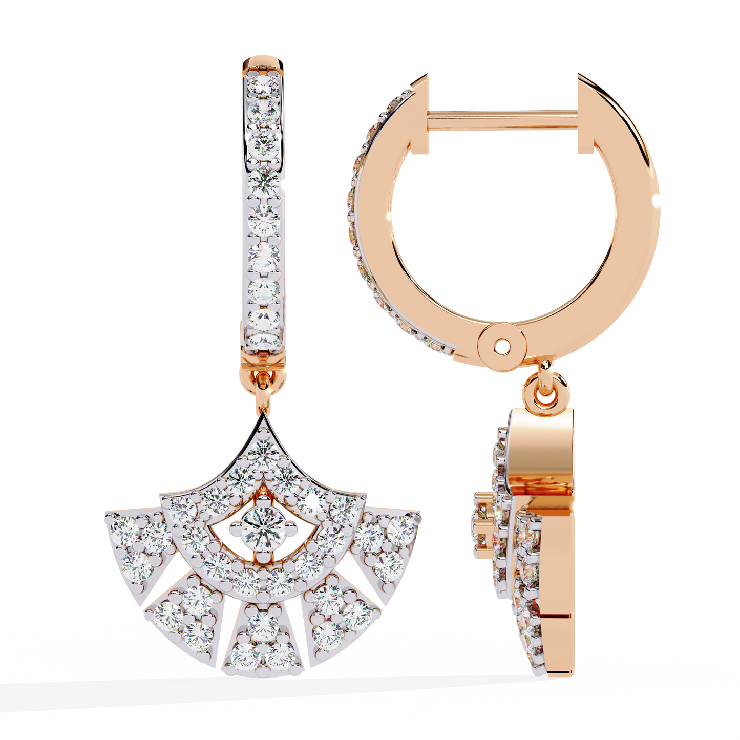 10K Rose Gold Lab Grown Diamond Drop Earrings 0.49 ctw DAE-152