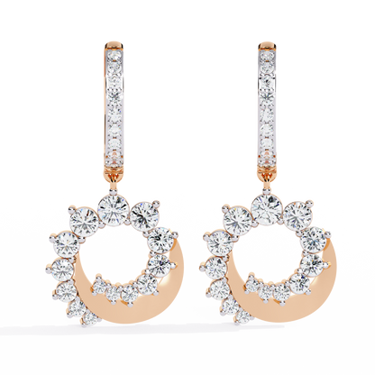 10K Rose Gold Lab Grown Diamond Hoop Drop Earrings 1.00 ctw DAE-151