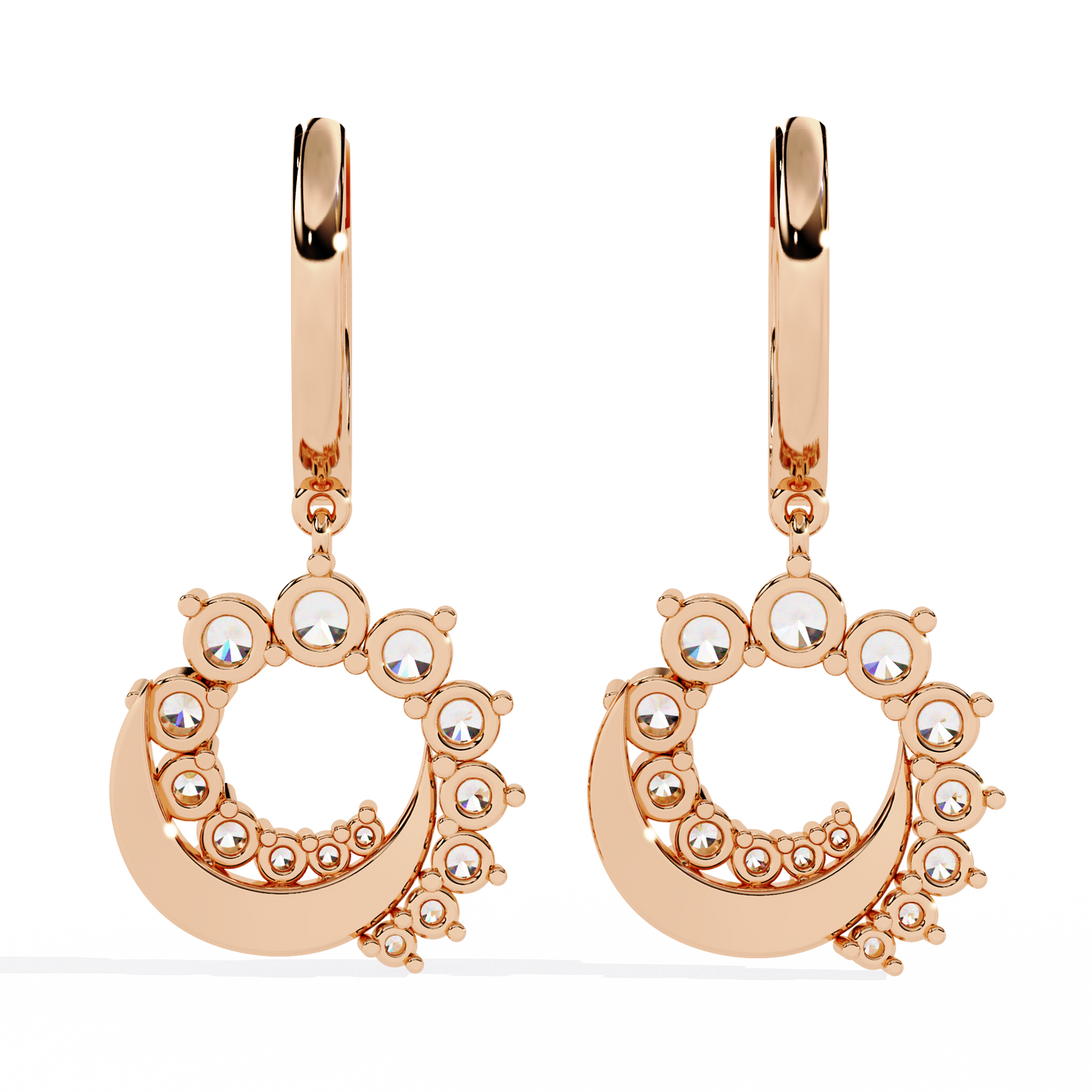 10K Rose Gold Lab Grown Diamond Hoop Drop Earrings 1.00 ctw DAE-151