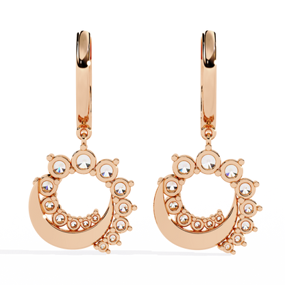 10K Rose Gold Lab Grown Diamond Hoop Drop Earrings 1.00 ctw DAE-151