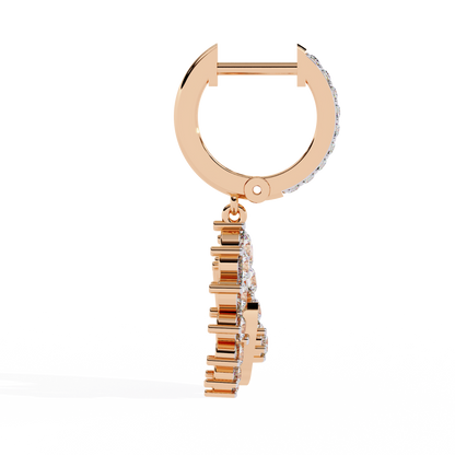 10K Rose Gold Lab Grown Diamond Hoop Drop Earrings 1.00 ctw DAE-151