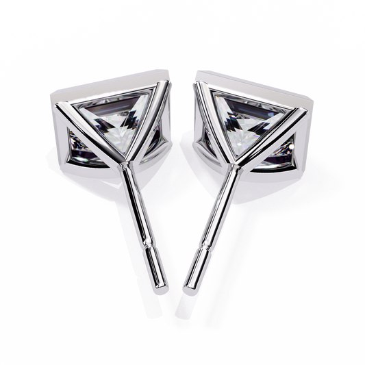 14K White Gold Lab Grown Diamond Solitaire Stud Earrings 1.75 ctw DAE-127