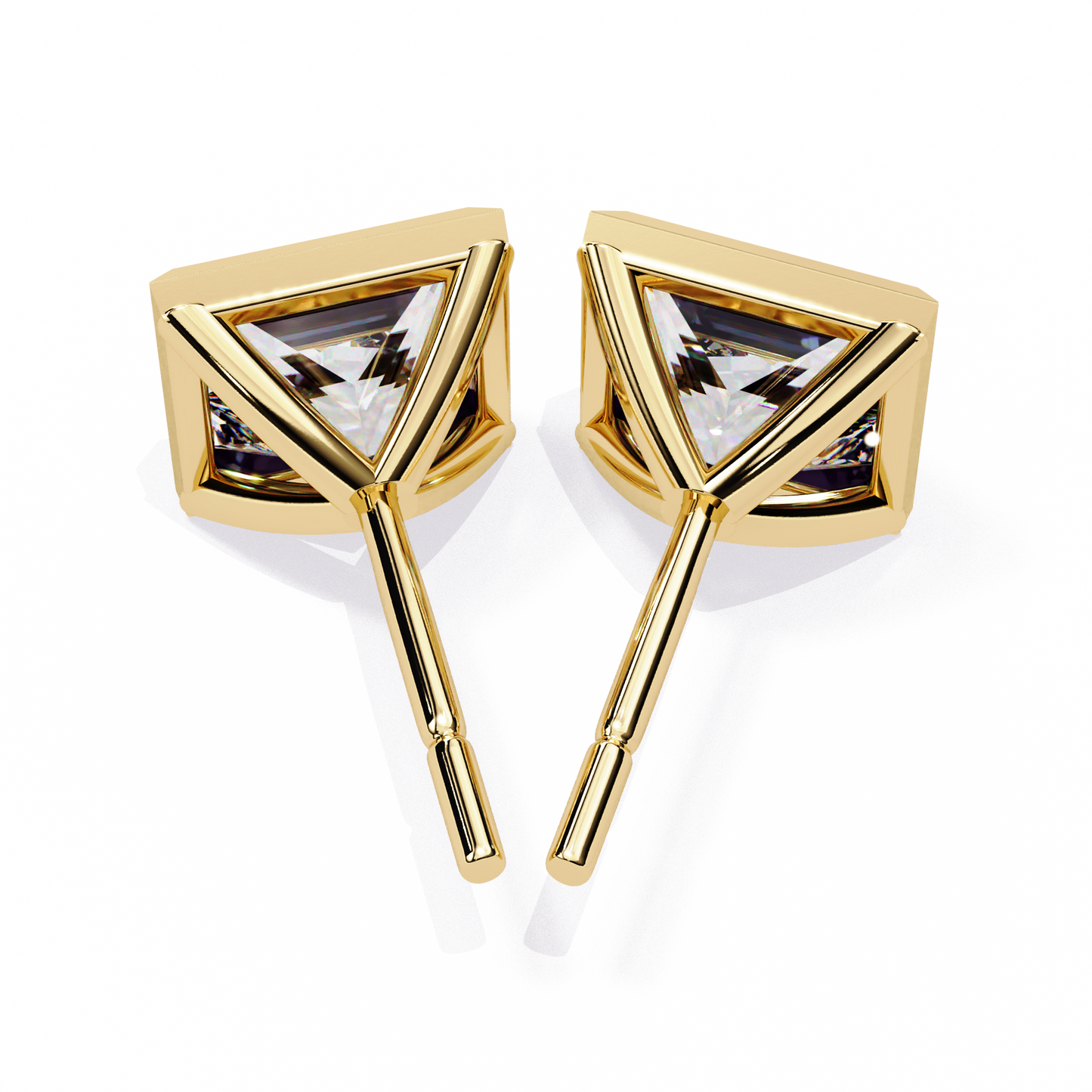 18K Yellow Gold Lab Grown Diamond Solitaire Stud Earrings 1.75 ctw DAE-127