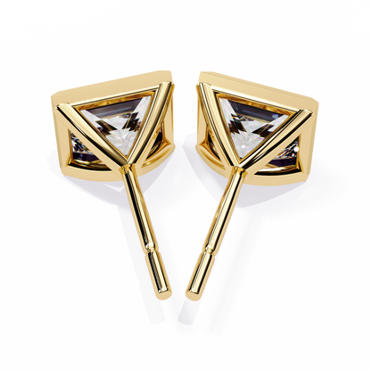 18K Yellow Gold Lab Grown Diamond Solitaire Stud Earrings 1.75 ctw DAE-127