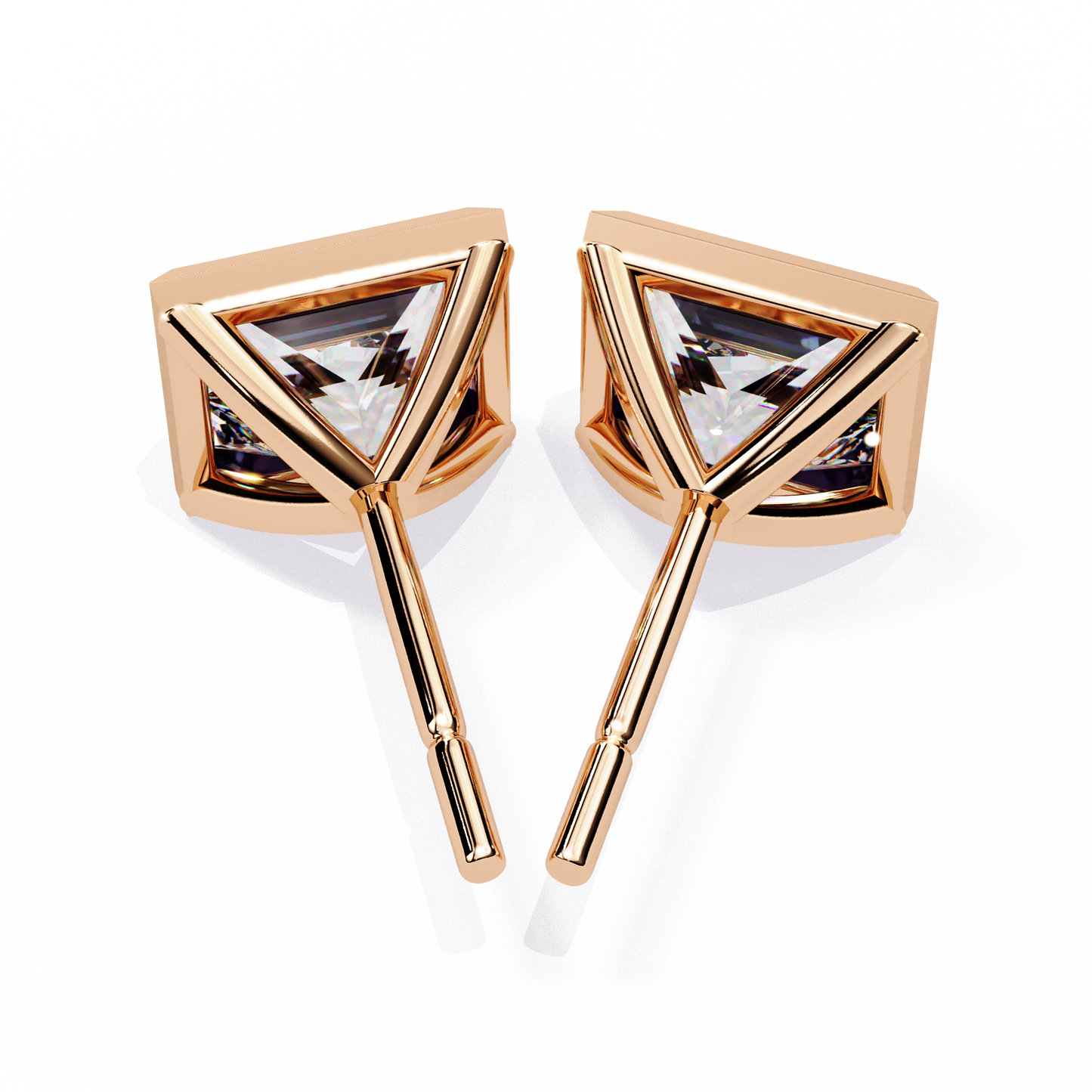 10K Rose Gold Lab Grown Diamond Solitaire Stud Earrings 1.75 ctw DAE-127