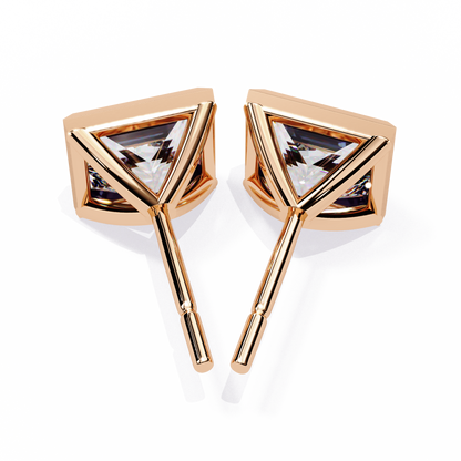 10K Rose Gold Lab Grown Diamond Solitaire Stud Earrings 1.75 ctw DAE-127