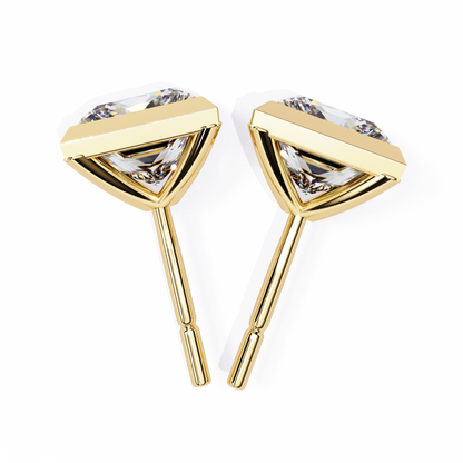 18K Yellow Gold Lab Grown Diamond Solitaire Stud Earrings 1.75 ctw DAE-127