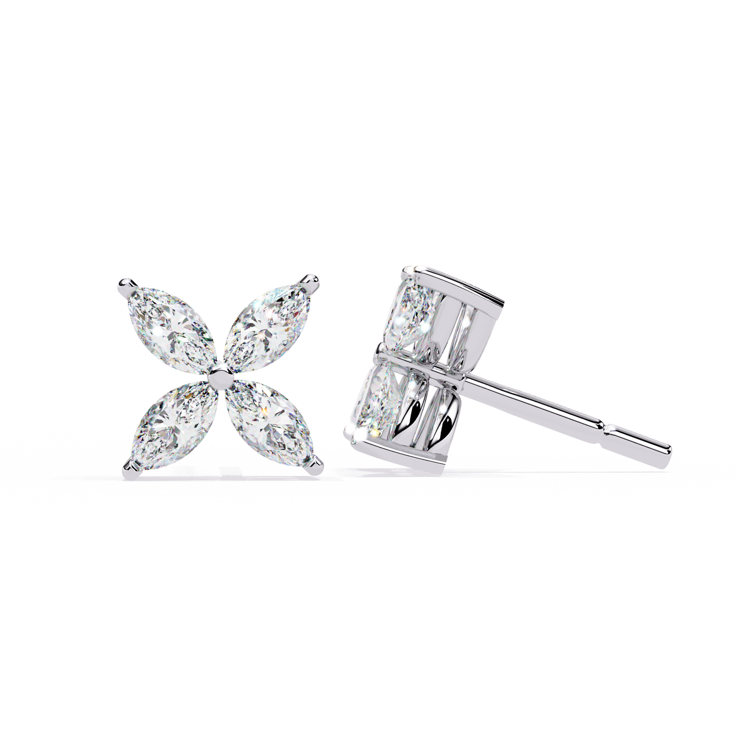 14K White Gold Lab Grown Diamond Fashion Stud Earrings 0.88 ctw DAE-171