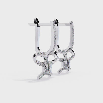 10K White Gold Lab Grown Diamond Drop Earrings 1.18 ctw DAE-154