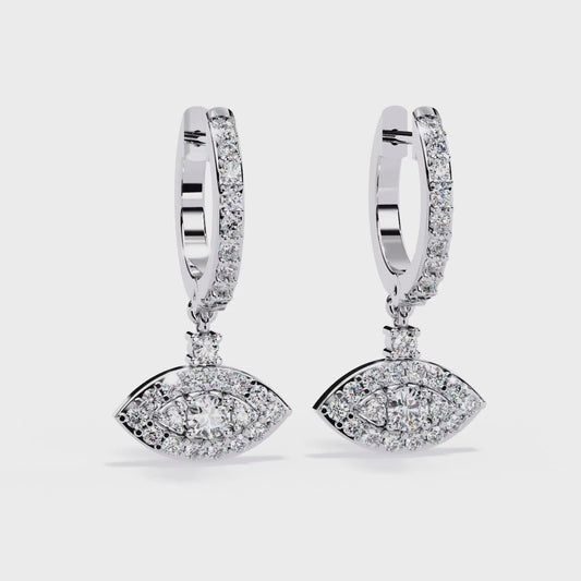 18K White Gold Lab Grown Diamond Drop Earrings 0.49 ctw DAE-153