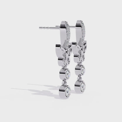 14K White Gold Lab Grown Diamond Drop Earrings 0.55 ctw DAE-167